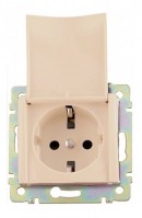 Legrand Valena Крем Розетка 1-ая с/з с крышкой 774322 фото