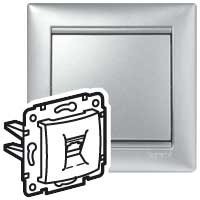 Legrand Valena Алюминий Розетка комп(RJ45) 1-ая 5 кат ISDN 300MHz 8конт 770141 фото
