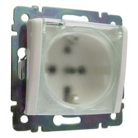 Legrand Valena Бел Розетка 1-ая с/з с крышкой и защитными шторками IP44 (к простой рамке) 774220 фото