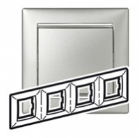 Legrand Valena Алюминий/Серебряный штрих Рамка 4-ая горизонт. 770354 фото