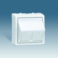 Simon 73 loft Белая Накладка 2-ой тлф/комп розетки(для 2-х коннекторов RJ45) 73086-60 фото