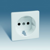 Simon 82 Белая Накладка розетки 1-ая с/з 82041-30 фото