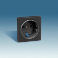 Simon 82 Графит Накладка розетки 1-ая с/з 82041-38 фото