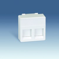 Simon 27 Мех Слоновая кость Адаптер на 2 RJ45(12) 75528-, 75540-, 75541-, 75544-39, широкий, шторки 27486-32 фото