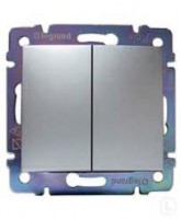 Legrand DIY Valena Алюм Выключатель 2-х клавишный 694337 фото