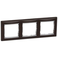 Legrand Valena Classic Темное дерево/Серебро Рамка 3-ая 696732 фото