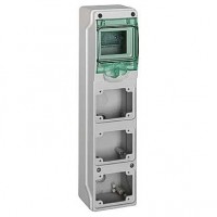 Schneider Electric Kaedra Серый Корпус навесной 1 ряд 4 модулей пластик 392x98x98.5мм IP65 c DIN-рейкой 13177 фото