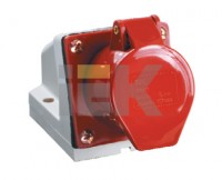 IEK Розетка 124 стационарная 3Р+РЕ 32А 380В IP44 PSR12-032-4 фото