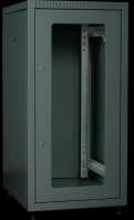 IEK LINEA E ITK Шкаф LINEA E 18U 600х800мм двери 2шт стеклянные и металлические черный LE05-18U68-GM фото