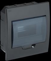IEK KREPTA 3 Корпус пластиковый ЩРВ-П-8 IP41 черный скрыт.монтаж MKP12-V-08-41-K02 фото