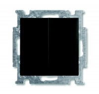 ABB BJB Basic 55 Шато (чёрн) Выключатель 2-клавишный с подсветкой 2CKA001012A2178 фото