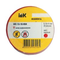 IEK Изолента 0,13х15 мм 20 метров красная UIZ-13-10-K04 фото