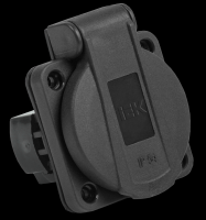 IEK РП14-3 розетка панельная  2Р+РЕ 16А з/к с кр. IP54 черн. MAGNUM PSN71-016-3-2-54-K02 фото