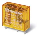 Finder Миниатюрное универсальное электромеханическое реле; монтаж на печатную плату или в розетку; выводы с шагом 5мм; 1СO 10A; контакты AgNi; катушка 405190120000 фото