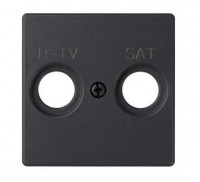 Simon S82 Concept Матовый черный, Накладка для розетки R-TV+SAT с пиктограммой 