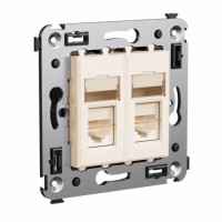 DKC Компьютерная розетка RJ-45 в стену, кат.6 двойнаяэкранированная,