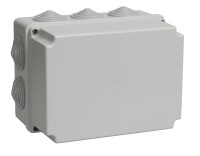 IEK Коробка КМ41246 распаячная для о/п 190х140х120 мм IP55 (RAL7035, 10 гермовводов) UKO10-190-140-120-K41-55 фото