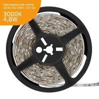 Gauss Лента LED Elementary 2835 -SMD 4.8W 12V DC теплый белый IP20 (ZIP bag 5m) 355000105 фото
