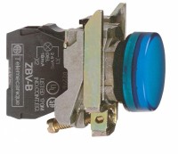 Schneider Electric XB4 Лампа сигнальная 24В 22мм синяя с подсветкой XB4BVB6 фото