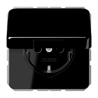 JUNG Штепсельная розетка SCHUKO 16A 250V~ с защитой от влажности; с замком; чёрный CD1520BFKLSW фото