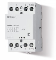 Finder Модульный контактор; 3NO+1NC 63А; контакты AgSnO2; катушка 230В АС/DC; ширина 53.5мм; степень защиты IP20; опции: мех.индикатор 226402304710 фото