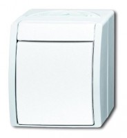 ABB BJE Ocean Альпийский белый Переключатель 1-клавишный накладной IP44 2CKA001085A1632 фото
