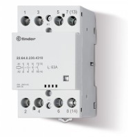 Finder Модульный контактор; 3NO+1NC 63А; контакты AgSnO2; катушка 120В АС/DC; ширина 53.5мм; степень защиты IP20; опции: мех.индикатор 226401204710 фото