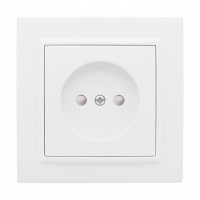 EKF Basic Минск Белый Розетка б/з, со шторками, 10А, ОП ERR10-022-100 фото