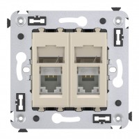 DKC Компьютерная розетка RJ-45 в стену, кат.6 двойная,