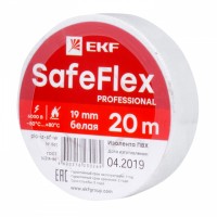 EKF PROxima Изолента ПВХ белая 19мм 20м серии SafeFlex plc-iz-sf-w фото