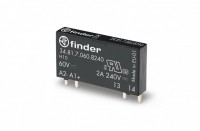 Finder Ультратонкое твердотельное реле; монтаж на печатную плату; выход 2A(240В AC); вход 60В DC; влагозащита RTIII 348170608240 фото