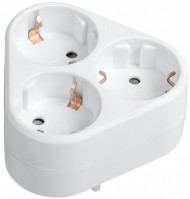 IEK Тройник Т-01/03 3 места 2P+PE 16А треугольный белый WTP10-16-03-Z-K01 фото