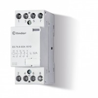 Finder Модульный контактор; 4NC 32А; контакты AgNi; катушка 240В АС/DC; ширина 17.5мм; степень защиты IP20; опции: мех.индикатор 227402301410 фото
