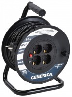 IEK GENERICA Катушка УК30 с т/з 4 места 2P+PE/30м 3х1,0мм2 WKP10-10-04-30-G фото