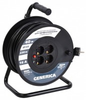 IEK GENERICA Катушка УК40 с т/з 4 места 2P+PE/40м 3х1,5мм2 WKP20-16-04-40-G фото