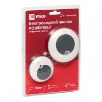 EKF PROxima Звонок беспроводной в розетку Powerself (230В, бел.-сер. 51 мелод. с индик. 4 ур.) DBS-003 фото