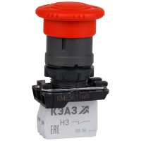 КЭАЗ Кнопка КМЕ5122мФ-красный-2но+2нз-гриб-IP40 274153 фото