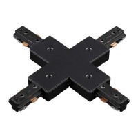 Novotech 135013 NT18 015 черный Соединитель с токопроводом для шинопровода X-образный для однофазного шинопро 135013 фото