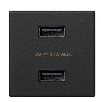 Simon Connect Графит Зарядное устройство 2хUSB, К45, 5 В, 2,1А K126E-14 фото