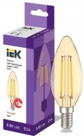IEK Лампа LED C35 свеча золото 5Вт 230В 2700К E14 серия 360° LLF-C35-5-230-30-E14-CLG фото