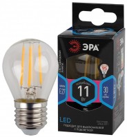 ЭРА F-LED P45-11w-840-E27 (филамент, шар, 11Вт, нейтр, E27) Б0047015 фото