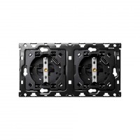 Simon 100 Кит 2 поста механизм 2 розетки Schuko с з/у USB SC 2.1А + суппорт 10010211-039 фото