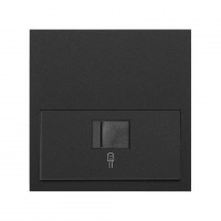 Simon 100 Черный матовый Кит 1 пост, фронт. Накладка на 1 розетку RJ45 10020106-238 фото