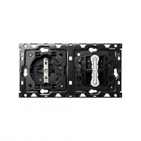 Simon 100 Кит 2 поста механизм 1 розетка Schuko с з/у USB SC 2.1А + 2 переключателя (проходные) + суппорт 10010212-039 фото