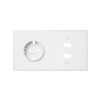 Simon 100 Белый матовый Кит 2 поста, фронт. Накладка на 1 розетку Schuko + 2 з/у USB SC 10020210-230 фото