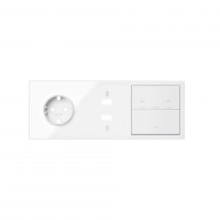 Simon 100 Белый глянец Кит 3 поста, фронт. Накладка на 1 розетку Schuko + 1 з/у 2xUSB + 1 клавиша выключателя + 1 клавиша жалюзи 10020306-130 фото