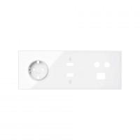 Simon 100 Белый глянец Кит 3 поста, фронт. Накладка на 1 розетку Schuko + 1 розетку TV + 1 розетку RJ45 + 1 розетку HDMI + 1 розетку USB 10020304-130 фото