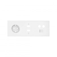 Simon 100 Белый матовый Кит 3 поста, фронт. Накладка на 1 розетку Schuko + 1 розетку TV + 1 розетку RJ45 + 1 розетку HDMI + 1 розетку USB 10020304-230 фото
