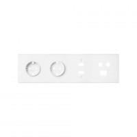 Simon 100 Белый матовый Кит 4 поста, фронт. Накладка на 2 розетки Schuko + 1 розетку TV+SAT + 1 розетку RJ45 + 1 розетку HDMI + 1 розетку USB 10020402-230 фото
