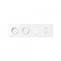 Simon 100 Белый глянец Кит 4 поста, фронт. Накладка на 2 розетки Schuko + 2 з/у USB SC + 2 розетки RJ45 10020403-130 фото